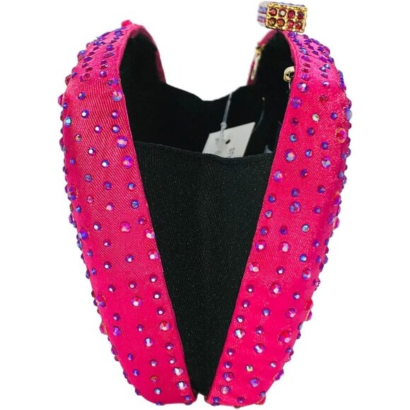 🆕 Women Pink Crystal Clutch Purses Evening Wedding Party Bridal Rhinestone Bags - Picture 6 of 9
